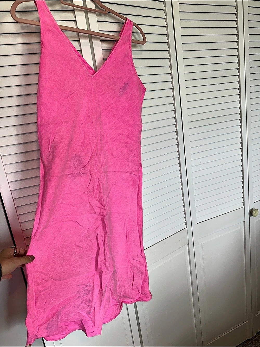 Lilly Pulitzer Florin Linen V-Neck Dress Pink Mini
